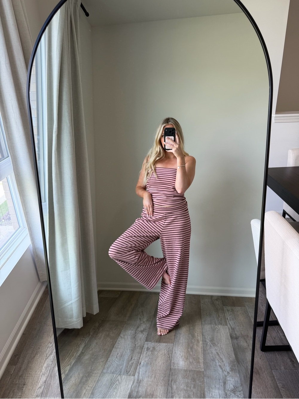 Strapless striped matching set nwt
